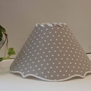 Abat-jour Gris à Pois Blancs