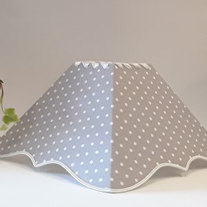 Abat-jour Gris à Pois Blanc