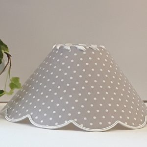 Abat-jour Gris à Pois Blanc